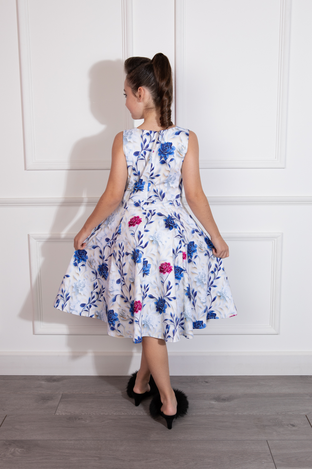 Blue Blossom Swing Dress in Kids